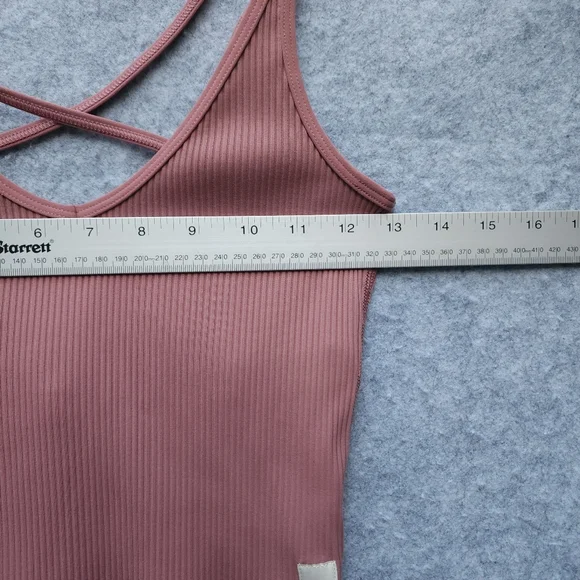 Vuori Rib Crop Tank Top in Marsala - Picture 9 of 10